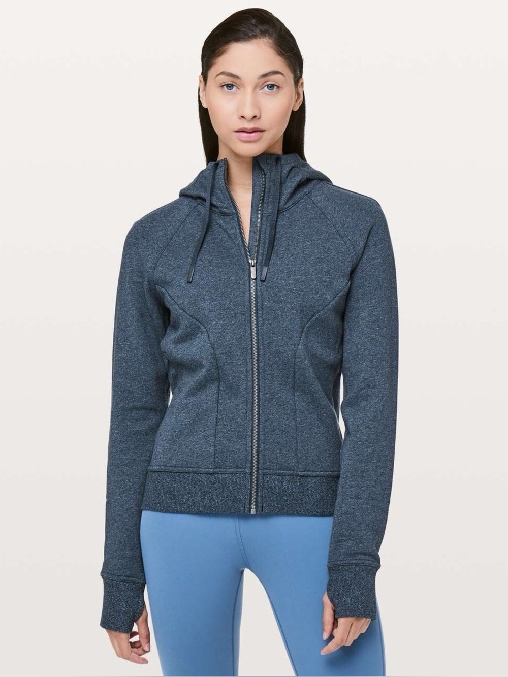 Like new lululemon huddle and hustle hoodie size 8 heathered blue